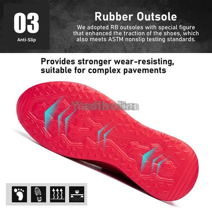 Steel Toe Safety Shoes for Men & Women – Lightweight Puncture-Proof Work Sneakers, Unisex Construction Boots