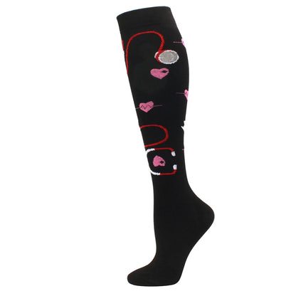 Compression Support Socks for Men & Women – Running Nursing Stockings for Edema, Varicose Veins & Blood Circulation Sports Wear
