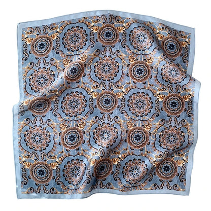 New 2024 Pashmina Scarf – 100% Mulberry Silk Small Shawl, Summer Beach Poncho, Women’s Hijab, Bandana & Kerchief 53x53cm