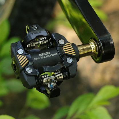 RACEWORK MTB Self-Locking SPD Pedals - Mountain Bike Cleats with Bearing Footrests, Bicycle Parts