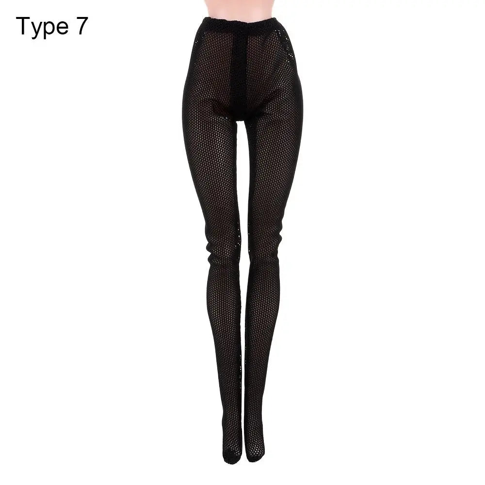 20 Styles 1/6 Doll Mini Fishnet Tights – Silk Stockings, Elastic Leggings, Panty Hose & Socks for 30cm Dolls