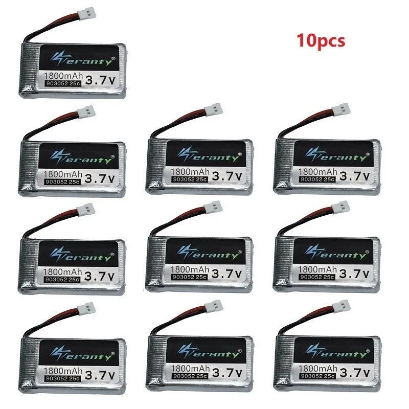 3.7V 1800mAh Rechargeable LiPo Battery - XH2.54 Plug for SYMA X5SW, KY601S & RC Drones