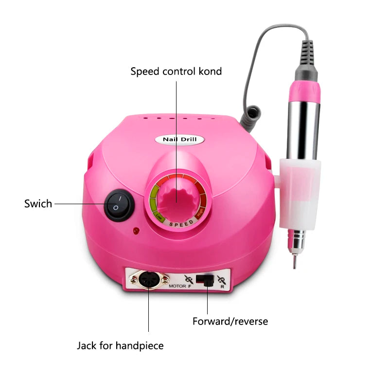 35,000/20,000 RPM Electric Nail Drill Machine – Professional Manicure & Pedicure File with Mill Cutter Sets for Nail Tips