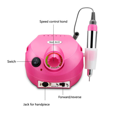 35,000/20,000 RPM Electric Nail Drill Machine – Professional Manicure & Pedicure File with Mill Cutter Sets for Nail Tips