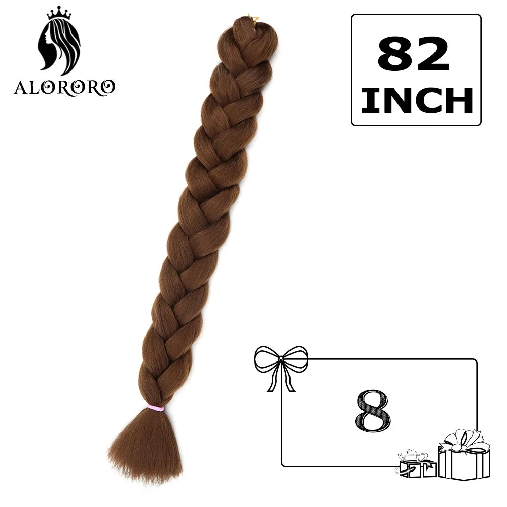 82-Inch Synthetic Braiding Hair Extensions – Jumbo Crochet Box Twist Braids in Green, Red, Pink & Yellow, Pure Color Wholesale