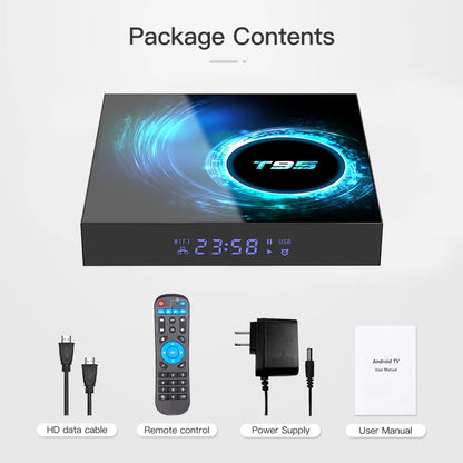 2024 T95 Plus Smart TV Box - Android 14, Allwinner H616, 4GB RAM, 64GB/128GB Storage, Dual WiFi, HD 6K Media Player