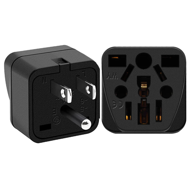 Universal AC Power Adapter – German, Russia, AU, UK, KR, EU to US Type B 10A Travel Converter for USA & Japan