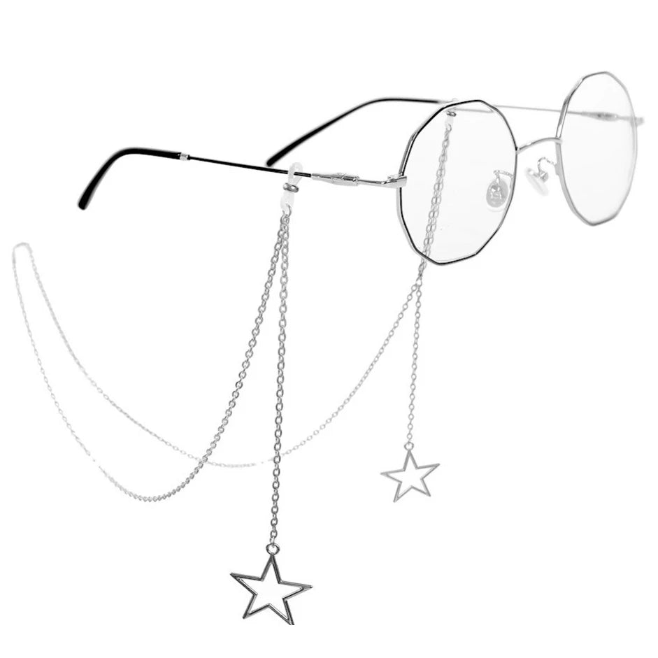 Women Pearl Star Eyeglass Chain - Fashion Beaded Sunglasses Holder Neck Strap For Reading Glasses