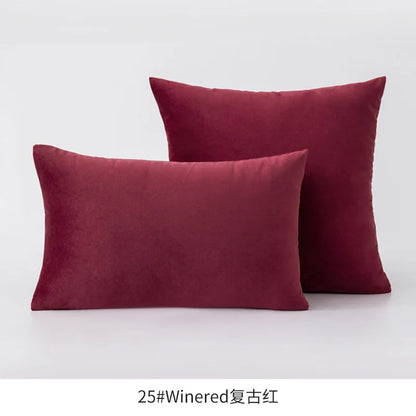 Inyahome Soft Velvet Cushion Cover - Pink Grey Beige Green Decorative Pillowcase For Bedroom Sofa 30x50cm 45x45cm
