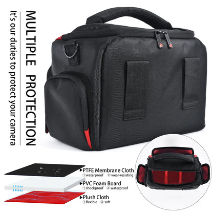 FOSOTO Waterproof DSLR Camera Shoulder Bag – Professional Case for Canon, Nikon, Sony, Video & Lens Storage