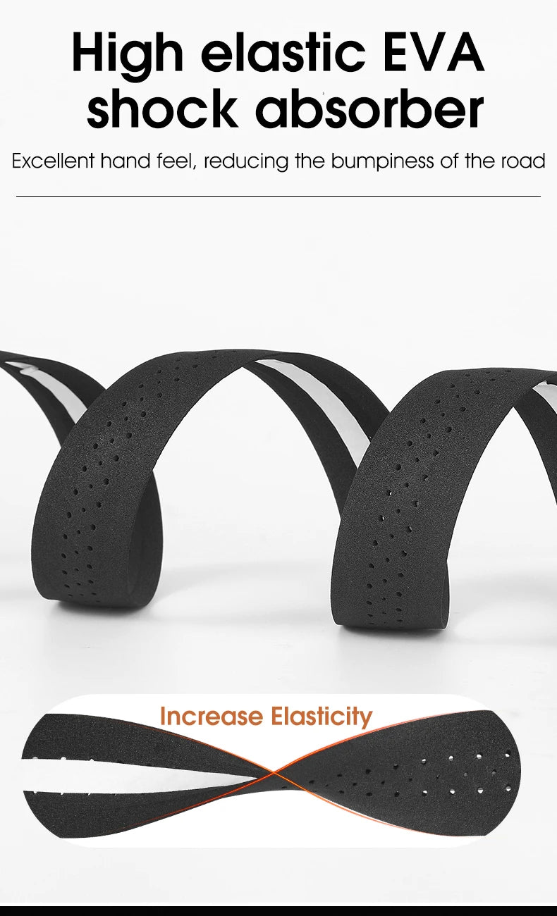 WEST BIKING EVA High Tenacity Handlebar Tape — Shock Absorbing Adhesive Bar Tape with Holes for Road Bikes