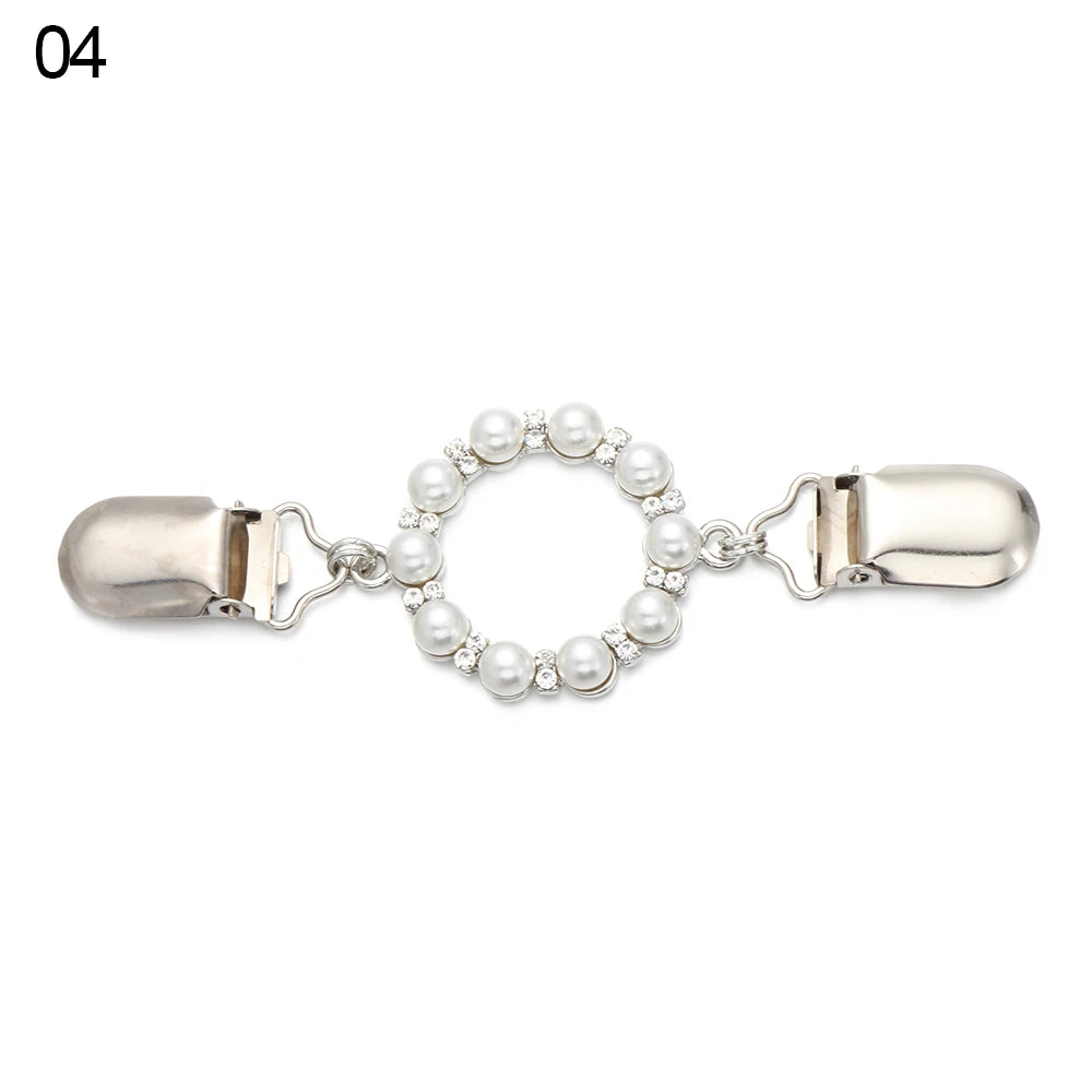 Retro Rhinestone Sweater Shawl Clasp - Antique Flower Duck Mouth Clothing Pin For Cardigans And Shirts
