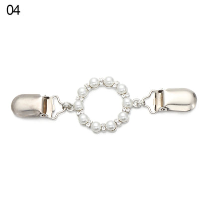 Retro Rhinestone Sweater Shawl Clasp - Antique Flower Duck Mouth Clothing Pin For Cardigans And Shirts