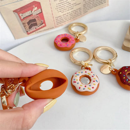 Cartoon Donut Silicone Case for Apple AirTag – Cute Protective GPS Tracker Cover for Dog Collar