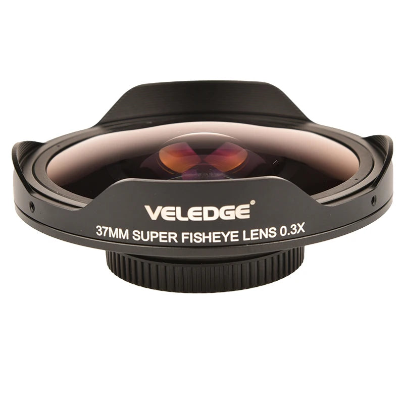VLOGMAGIC 37mm / 43mm 0.3X Fisheye Wide-Angle Lens Adapter - Ultra-Wide Video Camera & Camcorder Lens with Hood