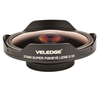 VLOGMAGIC 37mm / 43mm 0.3X Fisheye Wide-Angle Lens Adapter - Ultra-Wide Video Camera & Camcorder Lens with Hood