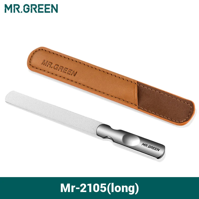 MR.GREEN Double-Sided Nail File — Stainless Steel Manicure & Pedicure Tool for Professional Finger & Toe Care