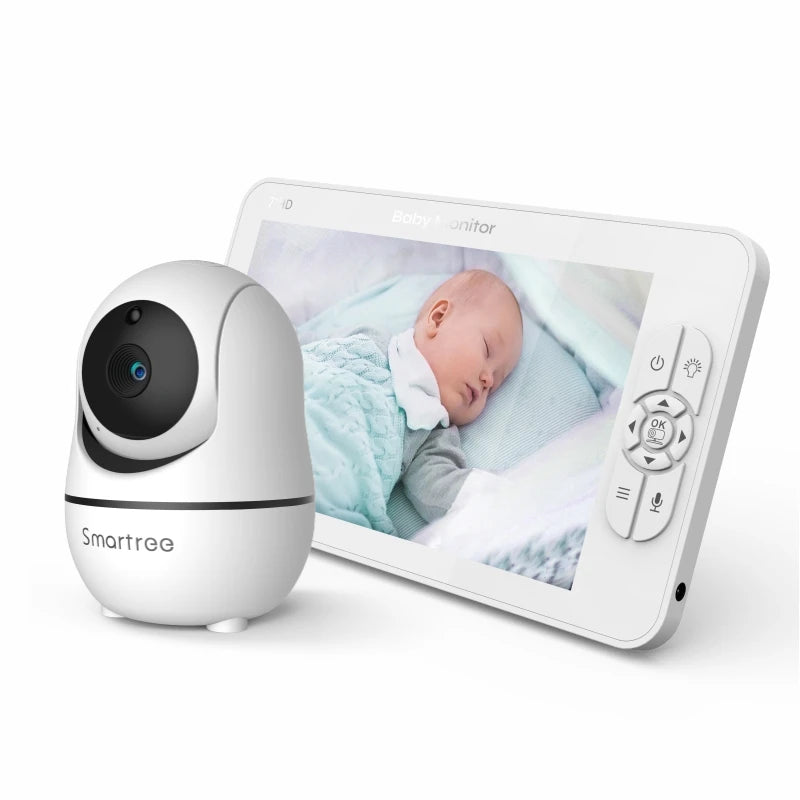 SM70V2 7" 1080P HD Split Screen Baby Monitor – Dual Camera System, Remote Pan/Tilt/Zoom, Hack-Proof Security & 4000mAh Battery Monitor