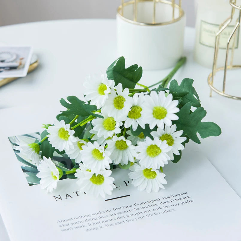 21-Head Artificial Daisy Bouquet - Silk Autumn Flowers for Home, Wedding & Party Decor
