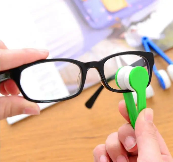 1PC Mini Two-Side Glasses Brush - Microfiber Spectacles Cleaner and Eyeglass Cleaning Tool