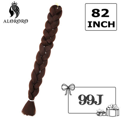 82-Inch Synthetic Braiding Hair Extensions – Jumbo Crochet Box Twist Braids in Green, Red, Pink & Yellow, Pure Color Wholesale