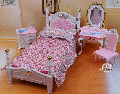 Barbie Doll Furniture Set – Miniature Playhouse Accessories for Fashion Dolls