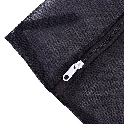 Black Nylon Mesh Laundry Bag – Zippered Washing Bag for Clothes, Bras & Delicates, Washing Machine Safe