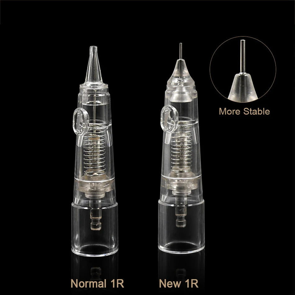 10PCS BIOMASER Disposable Tattoo Needles — Permanent Makeup Cartridges for Eyebrow & Lip, 1R/2R/3R/5R