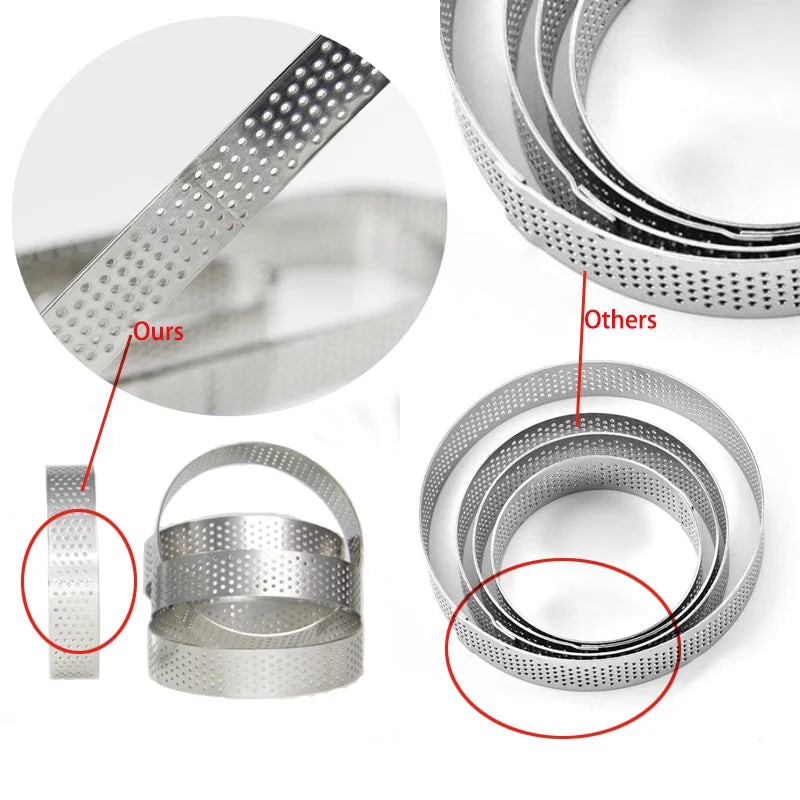 Stainless Steel Round Cake Molds - Mousse Cake Tart Circle Mold - Pizza Dessert DIY Decor Mould - Tart Ring Kitchen Baking Tool