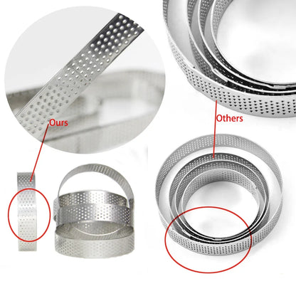 Stainless Steel Round Cake Molds - Mousse Cake Tart Circle Mold - Pizza Dessert DIY Decor Mould - Tart Ring Kitchen Baking Tool