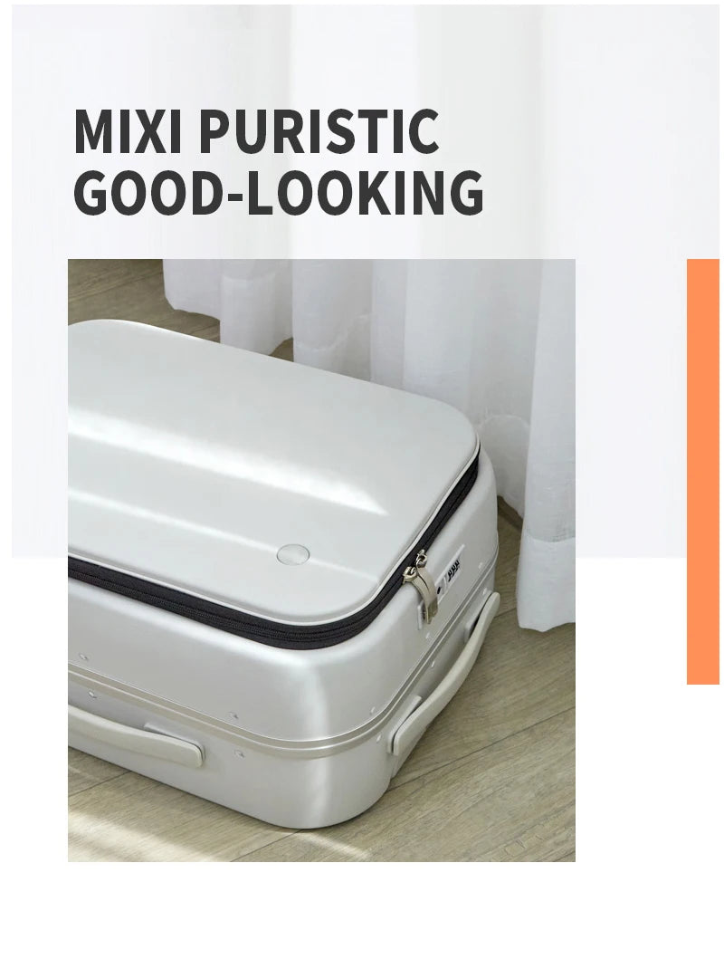 Mixi Aluminum Frame Carry-On Suitcase — Patent Design Rolling Luggage for Cabin, 18/20/24 Inch M9260
