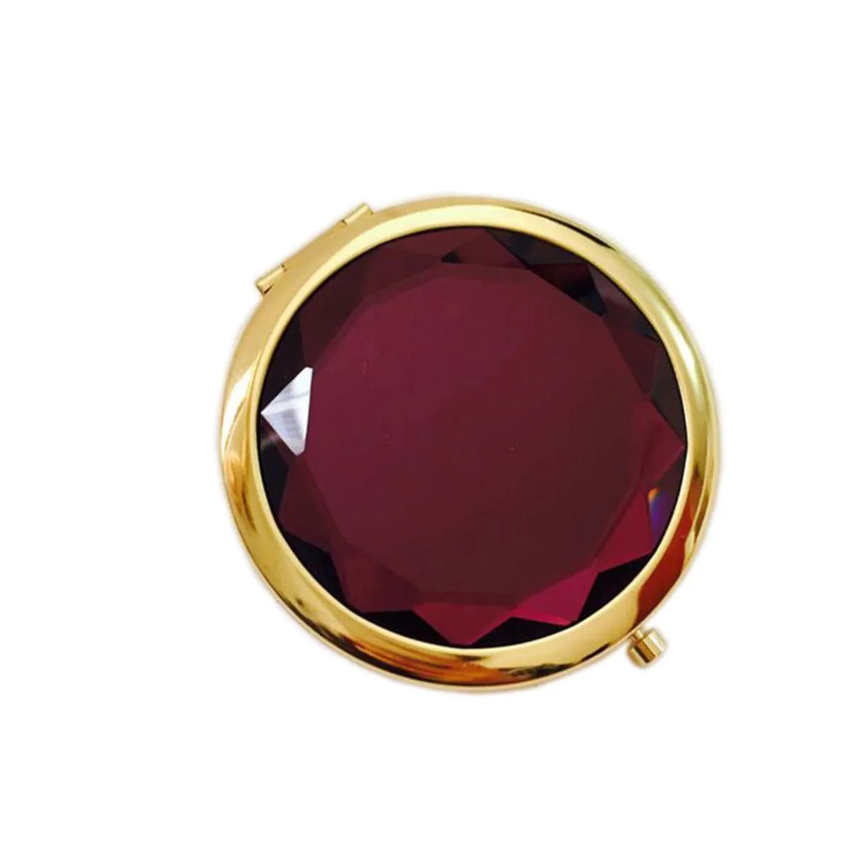 Luxury Crystal Folding Makeup Mirror - Portable Round Gold & Silver Pocket Compact Mirror, Personalized Beauty Gift