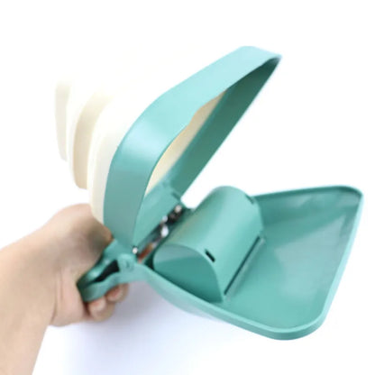 Foldable Dog Pet Travel Pooper Scooper with Decomposable Bags - Clean Pick-Up Excreta Cleaner for On-the-Go Use