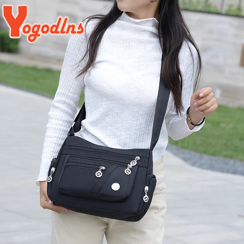 Yogodlns Oxford Waterproof Shoulder Bag – Women’s Casual Crossbody, Large Capacity Multifunction Messenger & Shopping Handbag