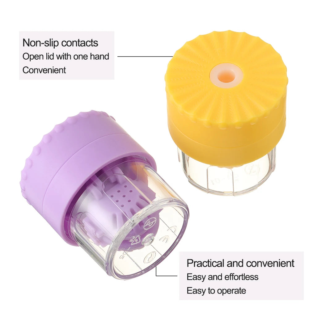 Manually Rotating Contact Lens Cleaner Case Portable Plastic Lens Storage Holder Cleaning Container Travel Accessory Tool