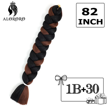 82-Inch Synthetic Braiding Hair Extensions – Jumbo Crochet Box Twist Braids in Green, Red, Pink & Yellow, Pure Color Wholesale