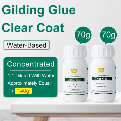 Gold Foil Sheets & Gilding Glue Set - Water-Based Concentrated Glue for Arts, Crafts, and Real Gold Leaf Projects
