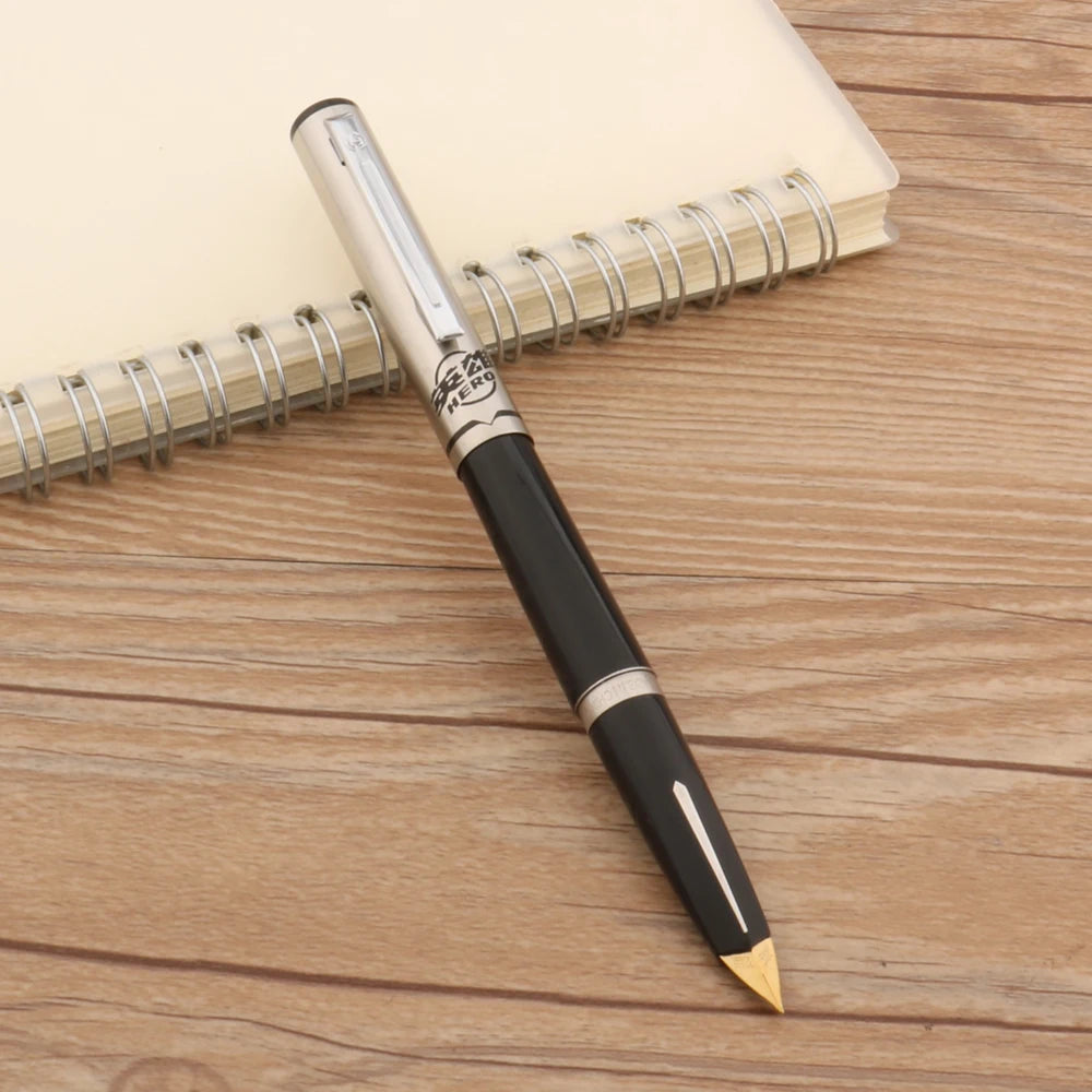 HERO 240 Stainless Steel Fountain Pen — Retro Aircraft Duckbill Nib, Ink Pen for School, Office & Student Gifts