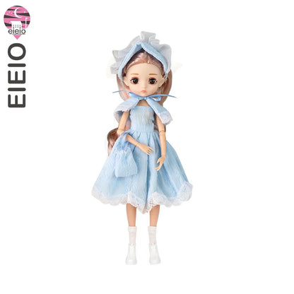Slim 26cm BJD Doll for Girls – 13 Movable Joints with Princess Outfit, Blue Eyes & Eyelash Accessories
