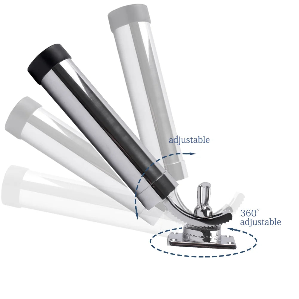 316 Stainless Steel Fishing Rod Holder - Adjustable Deck Mount Yacht Rod Pod for Boats