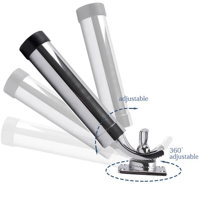 316 Stainless Steel Fishing Rod Holder - Adjustable Deck Mount Yacht Rod Pod for Boats