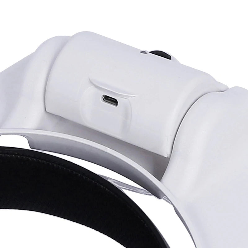 USB Rechargeable Magnifying Glasses Loupe with LED – Watchmaker Repair Tool Headband Magnifier (1.5x-3.5x)