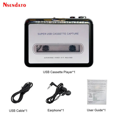 Portable USB Cassette to MP3 Converter & Music Player
