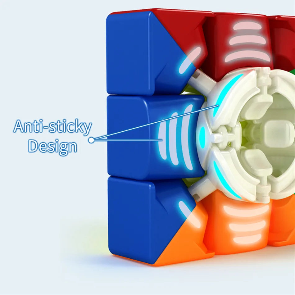 MoYu RS3M Magnetic 3x3 Speed Cube - RS3 M UV-Coated Magic Puzzle Cube for Speedcubing and Brain Training