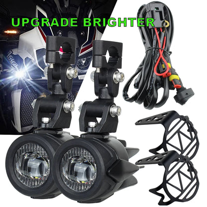 40W Motorcycle Auxiliary Fog Lights - Upgrade 6000K Bright LED Driving Lamps for BMW R1200GS F800GS F700GS F650 K1600