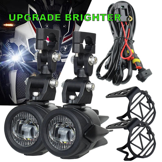 40W Motorcycle Auxiliary Fog Lights - Upgrade 6000K Bright LED Driving Lamps for BMW R1200GS F800GS F700GS F650 K1600