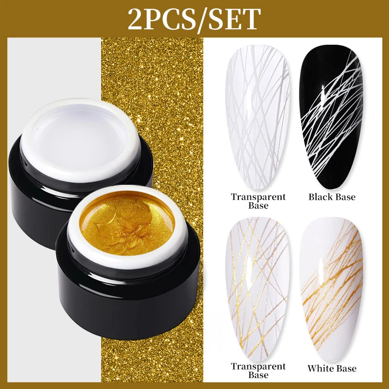 BORN PRETTY Spider Wire Gel Nail Polish 5ml - Flower Drawing & Creative Point-to-Line Nail Art Gel Varnish
