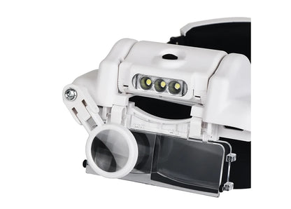 LED Headband Magnifier with 8x Lenses – Hands-Free Magnifying Glass for Jewelry, Watch & Electronic Repair
