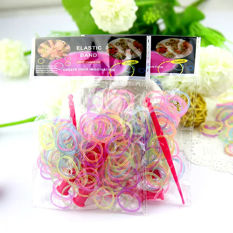 NICE! 600pcs Rainbow Loom Rubber Bands – DIY Bracelet Making Kit for Kids, Hair Ties, Xmas Gift 2021