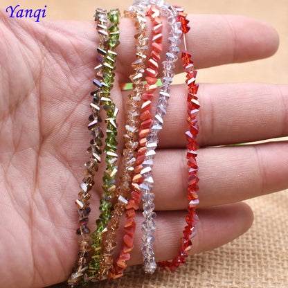 Yanqi Triangle Crystal Beads - 38 Colors 4mm Loose Glass Beads for DIY Jewelry Making Earrings Necklace Crafts